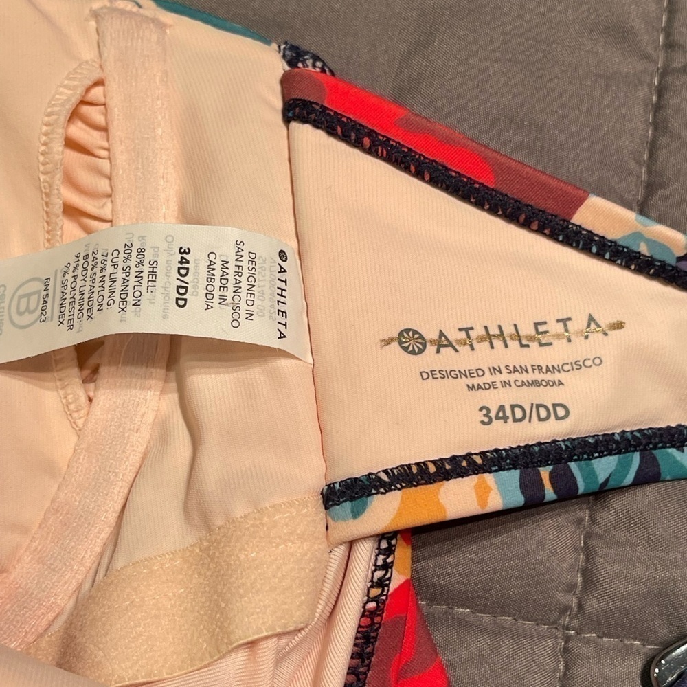 NWOT Womens Athleta Square Neck Bra Cup Print Tankini, Multiple Sizes - Picture 13 of 15